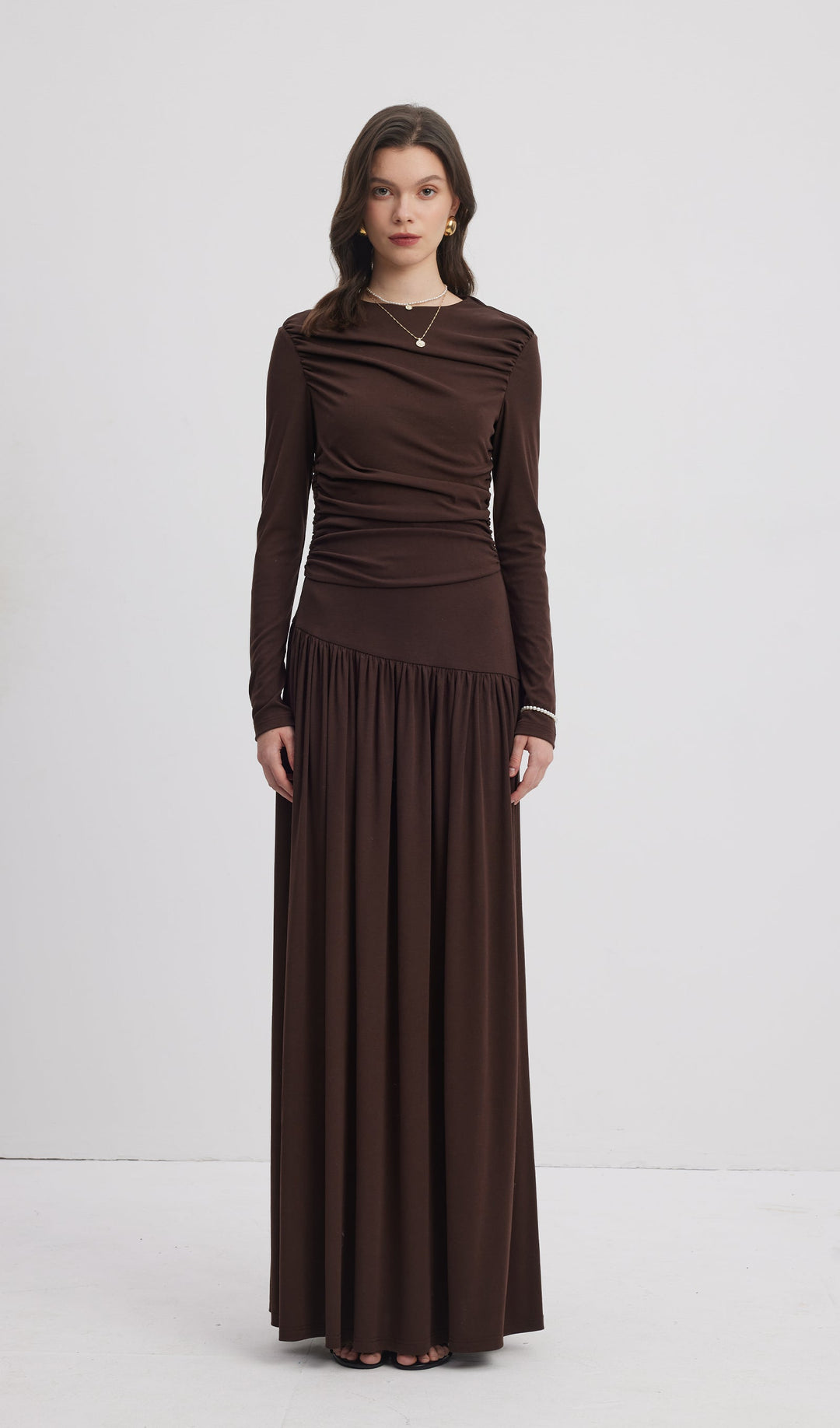 Ruffle Knitted Maxi Dress - Celestia Couture