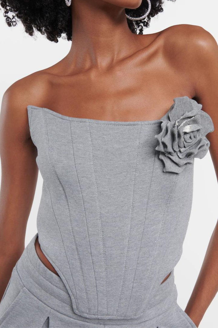 Meilani Corset Flower Off Shoulder Top - Celestia Couture