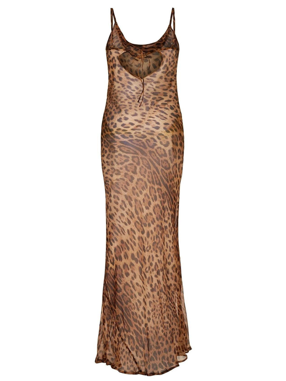 Serena Leopard Print Spaghetti Maxi Dress - Celestia Couture
