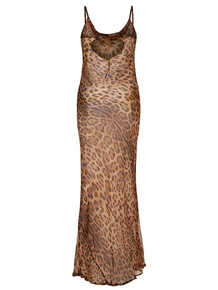 Serena Leopard Print Spaghetti Maxi Dress - Celestia Couture