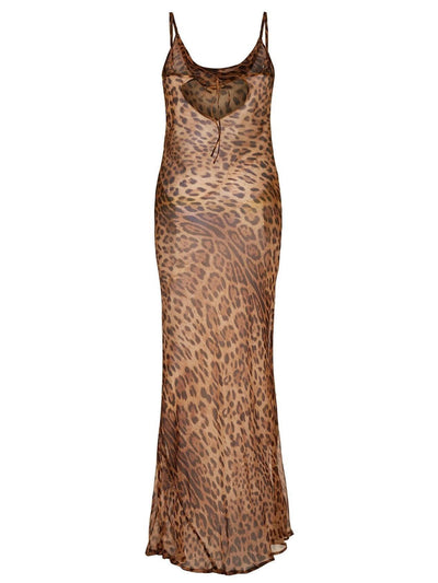 Serena Leopard Print Spaghetti Maxi Dress - Celestial Couture