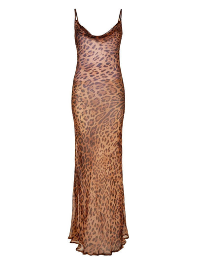 Serena Leopard Print Spaghetti Maxi Dress - Celestial Couture