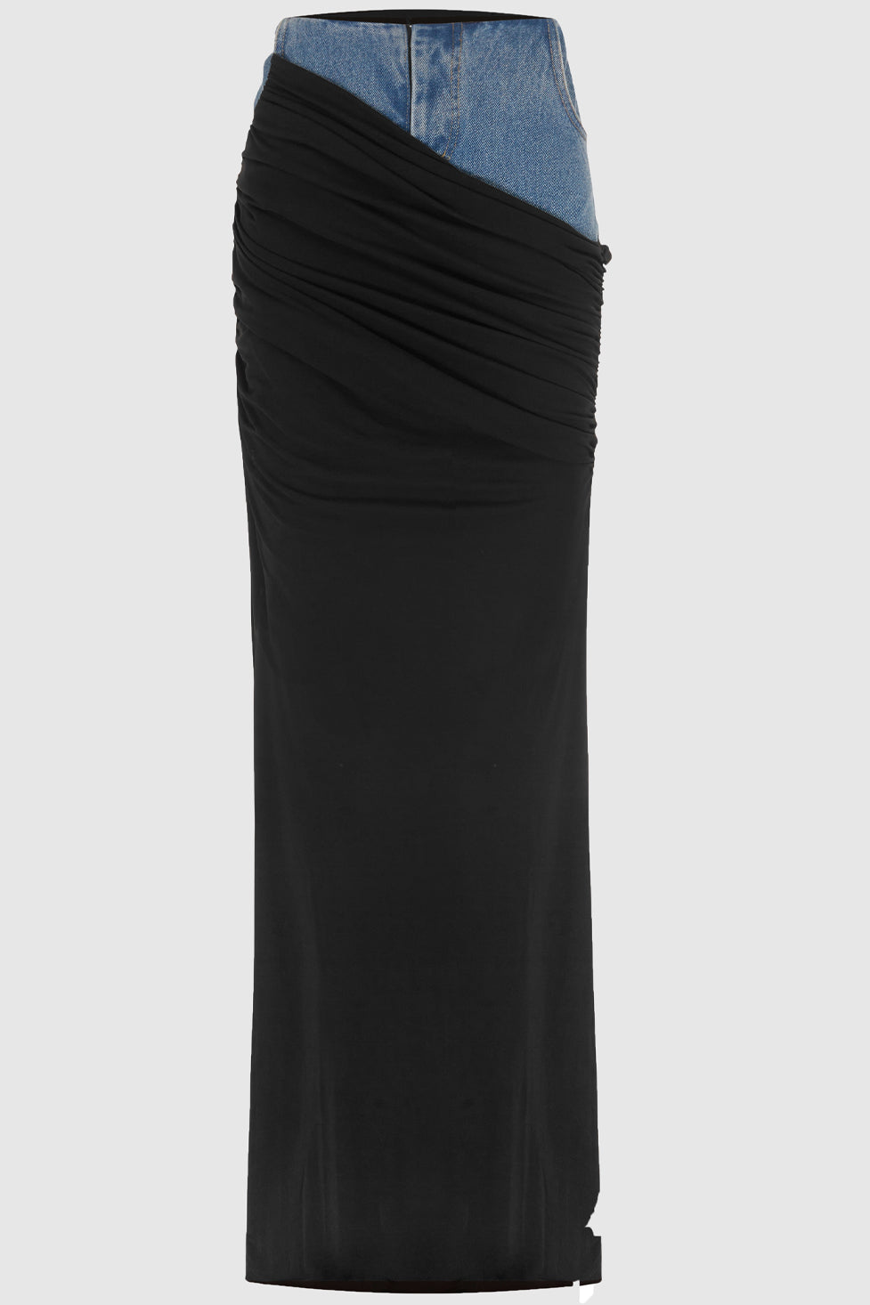 Melody Draped Denim Skirt - Celestia Couture