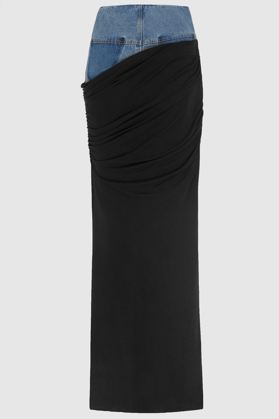 Melody Draped Denim Skirt - Celestia Couture