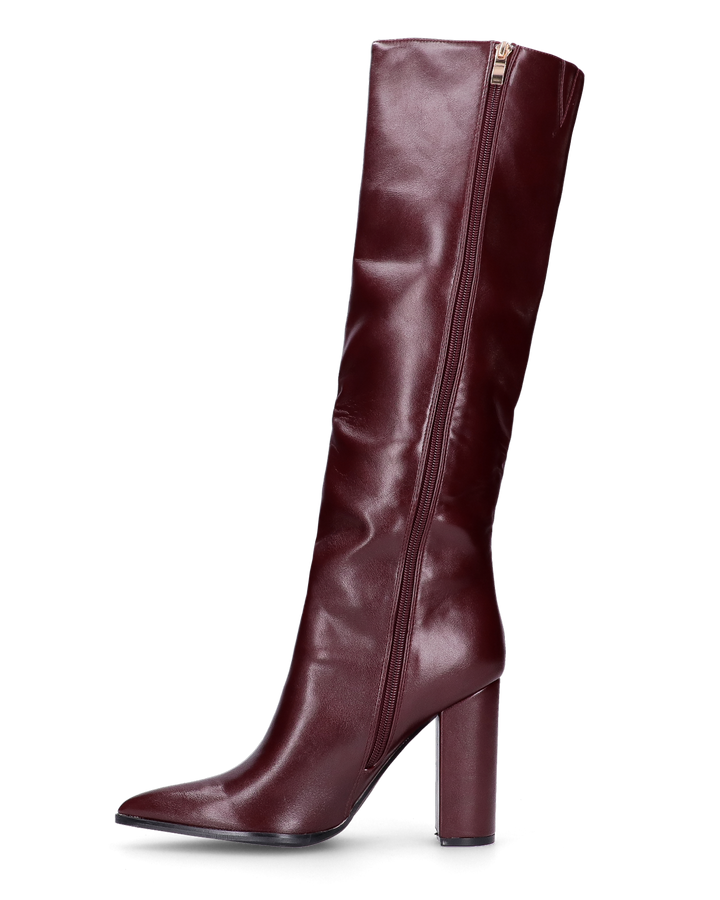 NEERA - stivali alti bordeaux sotto il ginocchio con cerniera laterale