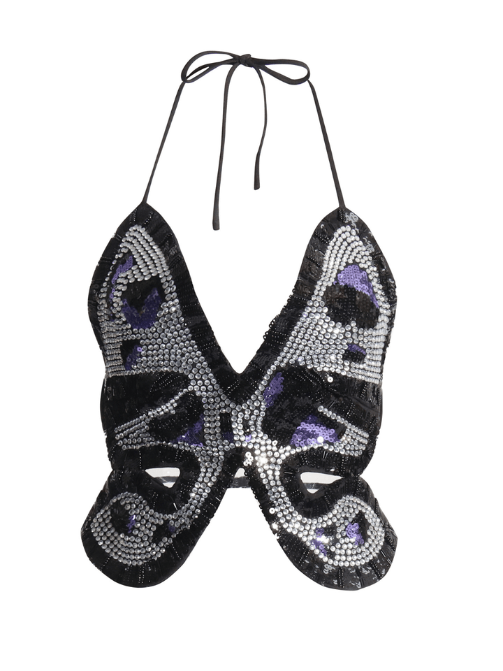 Elegant Nicholas Butterfly Crystal Top - Celestia Couture