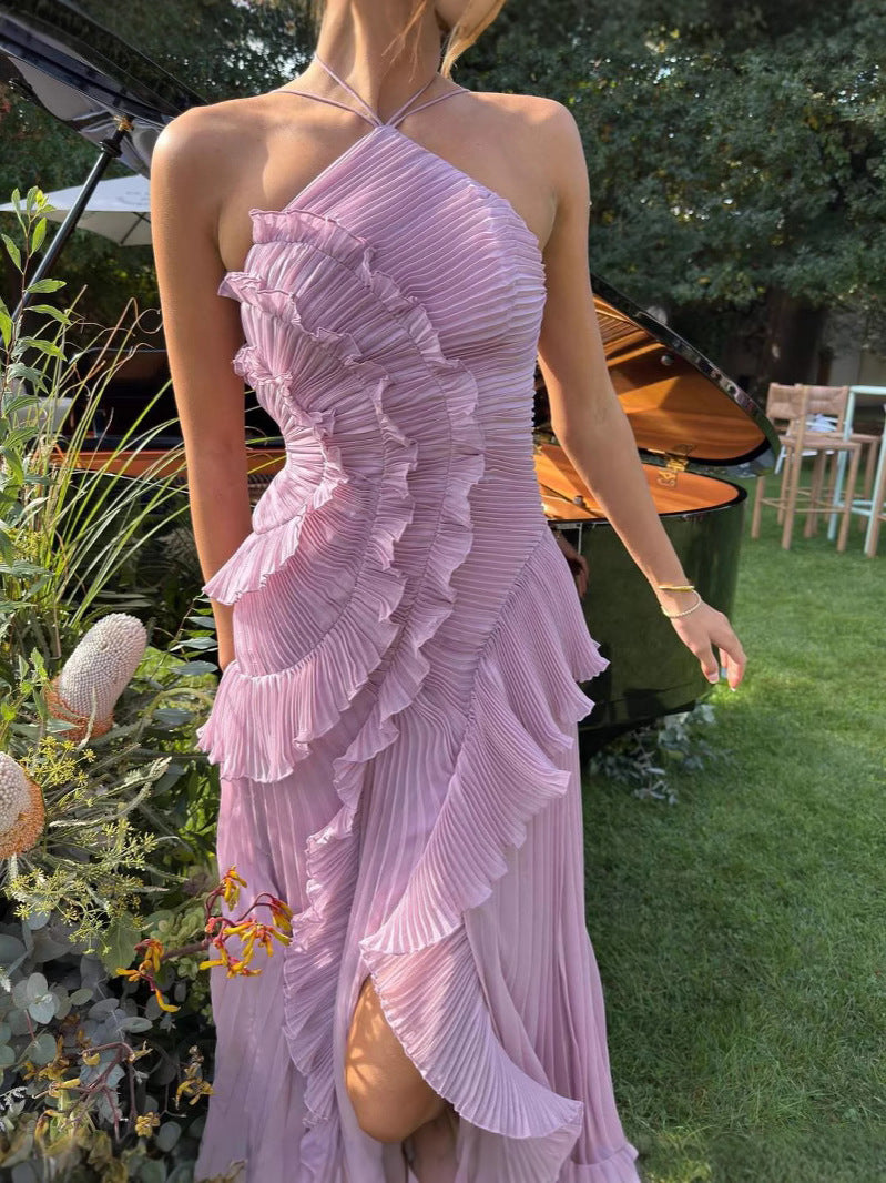 Julia Charming Ruffle Cascade Maxi Dress - Celestia Couture