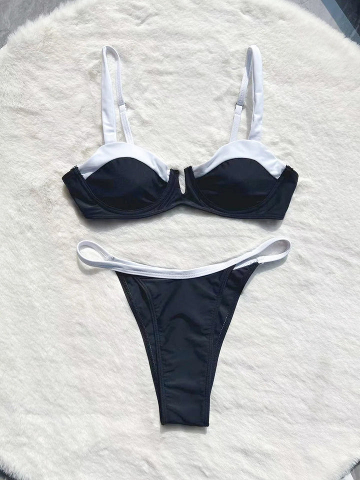 Jolie Black white bikini