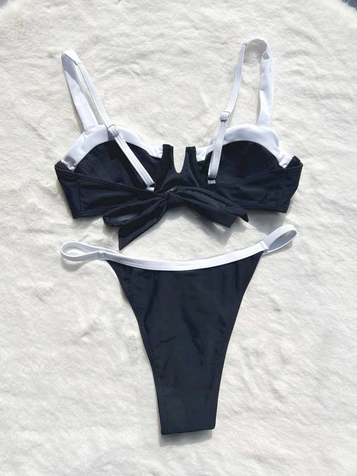 Jolie Black white bikini