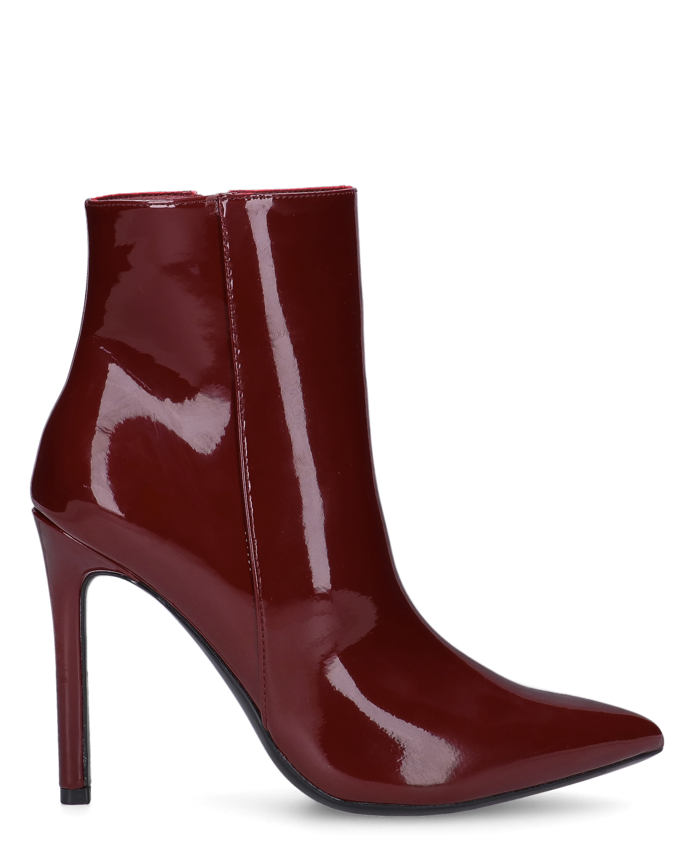 QUINN - stivaletto con tacco a punta effetto glassy burgundy