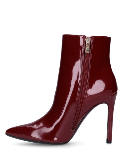 QUINN - stivaletto con tacco a punta effetto glassy burgundy