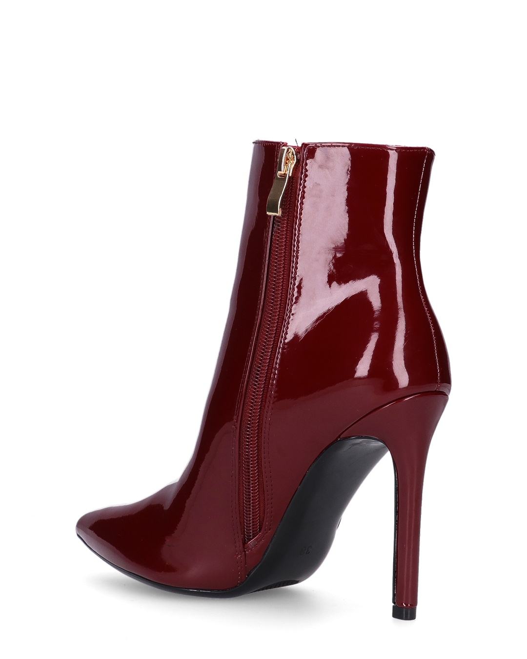 QUINN - stivaletto con tacco a punta effetto glassy burgundy