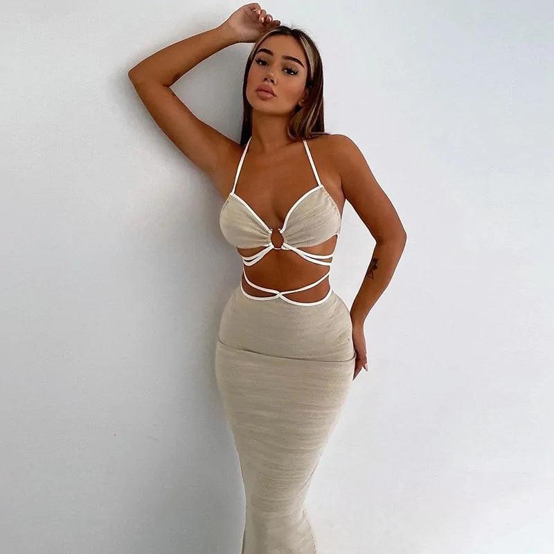 MONA BACKLESS PARTY DRESS - Celestia Couture
