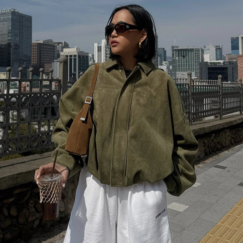 Noah Suede Bomber Jacket