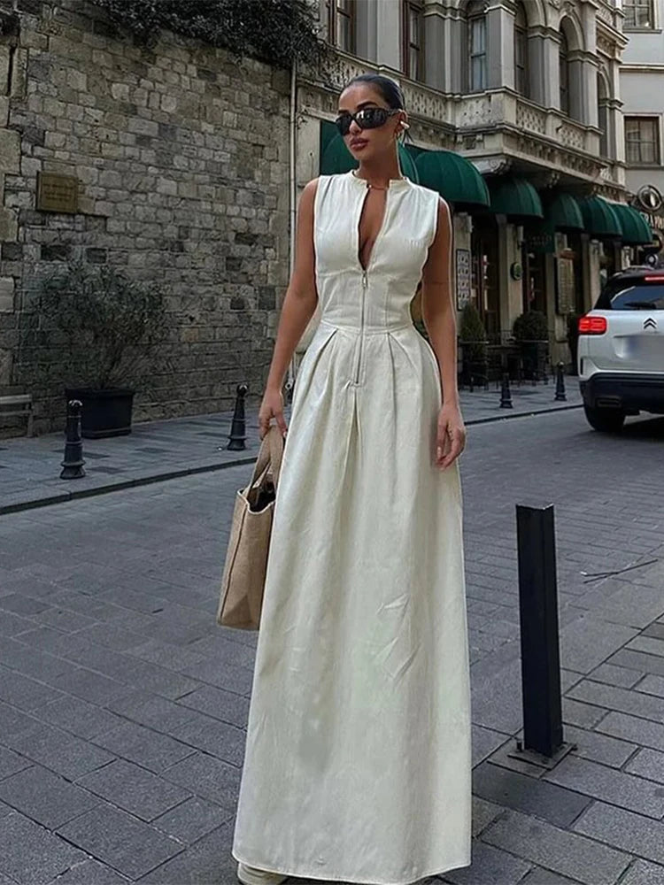 Ethereal Linen Maxi Dress - Celestial Couture
