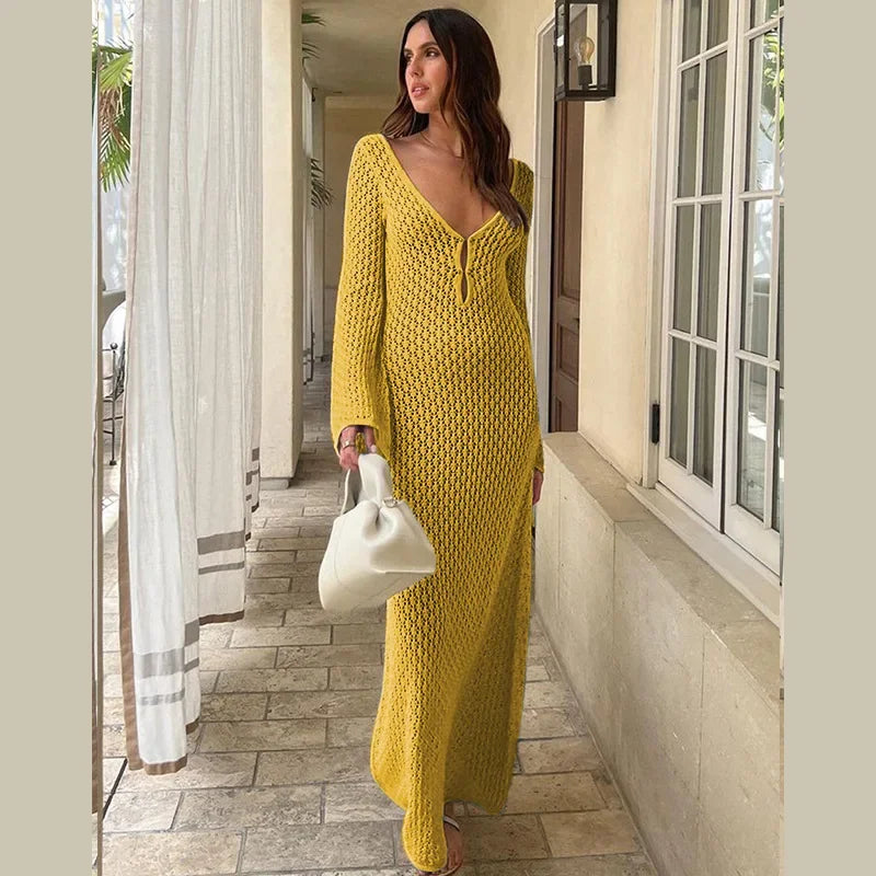 Midnight Breeze Knit Cover-Up Dress - Celestial Couture