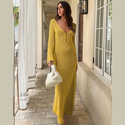 Midnight Breeze Knit Cover-Up Dress - Celestial Couture