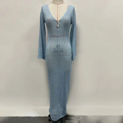 Midnight Breeze Knit Cover-Up Dress - Celestial Couture