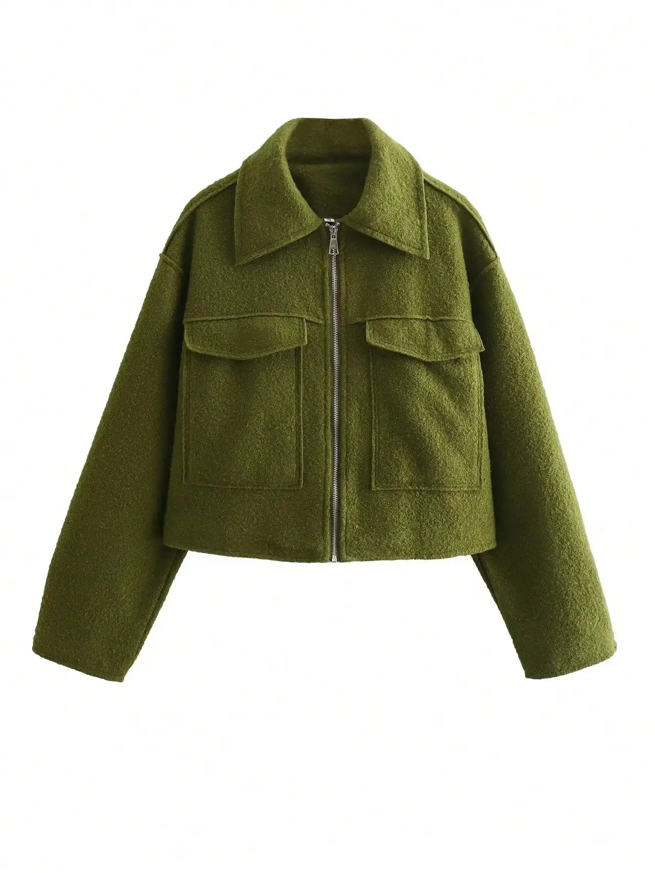 Mila Women Elegant Long Sleeve Wool Jacket