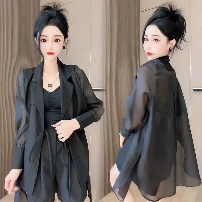 ANNA Chiffon Blazer &amp; Trousers | Sophisticated Women’s Formalwear - Celestia Couture