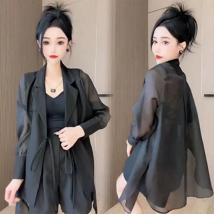 ANNA Chiffon Blazer &amp; Trousers | Sophisticated Women’s Formalwear - Celestia Couture