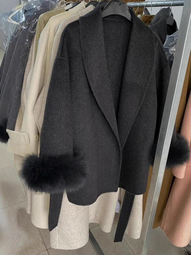 ELARA 2 WOOL COAT FOX FUR