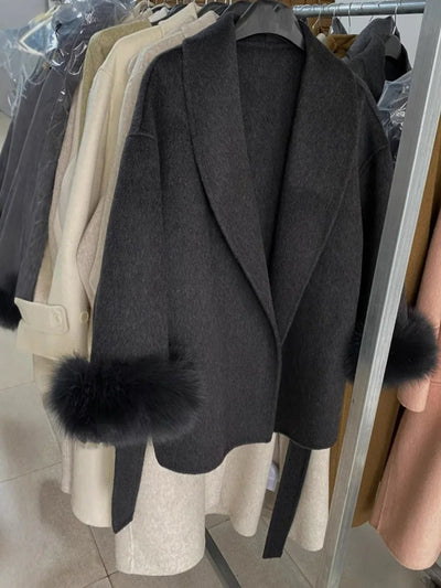 ELARA 2 WOOL COAT FOX FUR