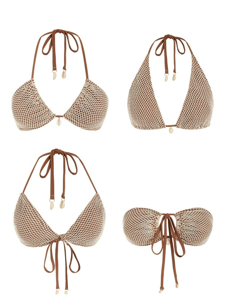Contrast Fishnet Bikini set