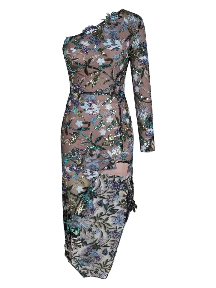 Aurora Blossom Sequin Dress - Celestia Couture