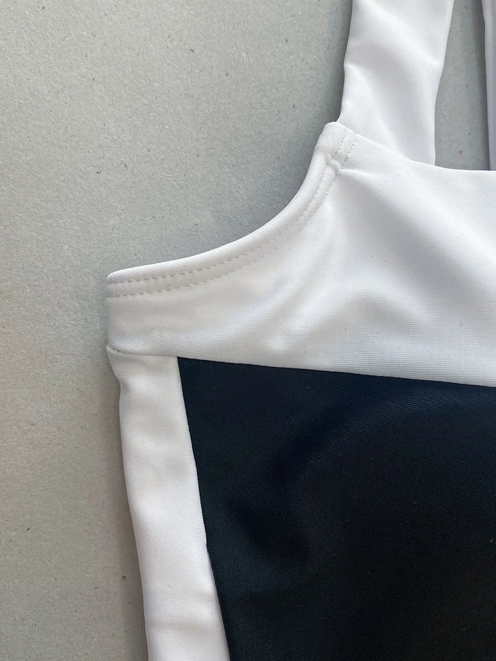 Monochrome Allure Cutout Swimsuit - Celestia Couture