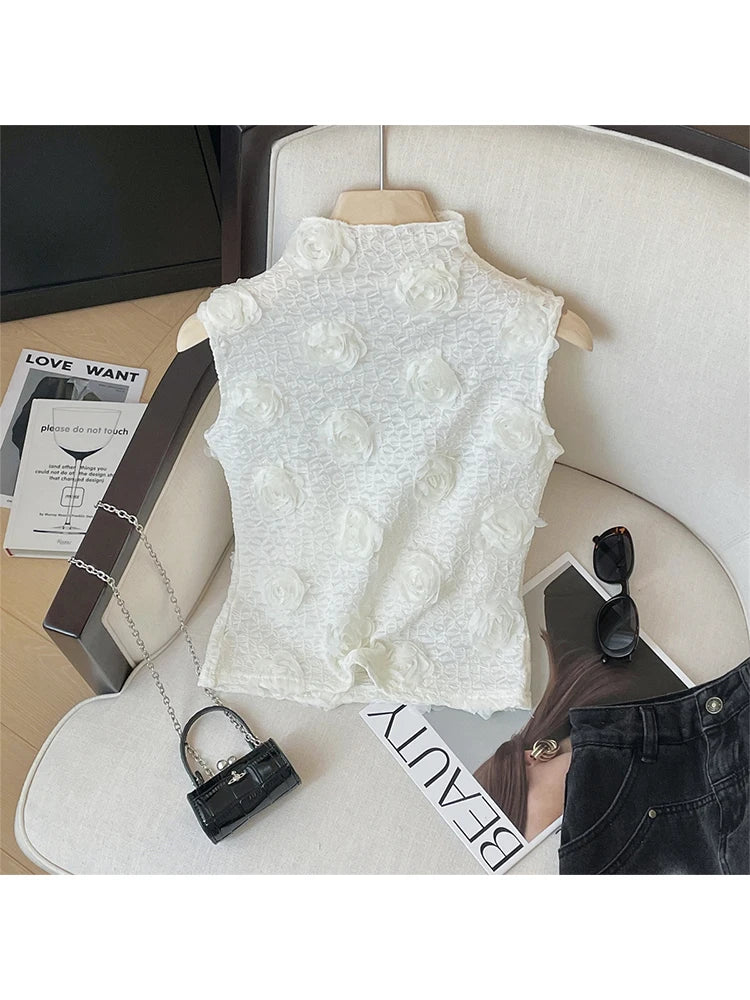 French Floral Crop Top - Celestia Couture
