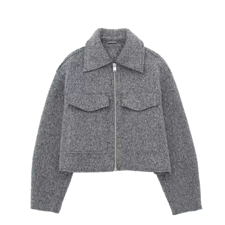 Mila Women Elegant Long Sleeve Wool Jacket