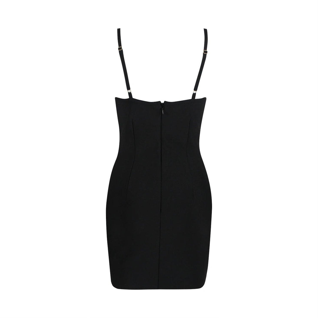 Kim Dress - Luxe Satin Ruched Midi - Celestia Couture