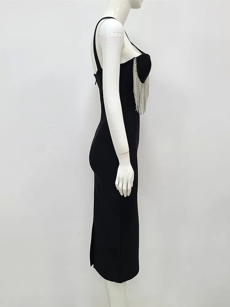 Lucilia Black Dress - Celestia Couture