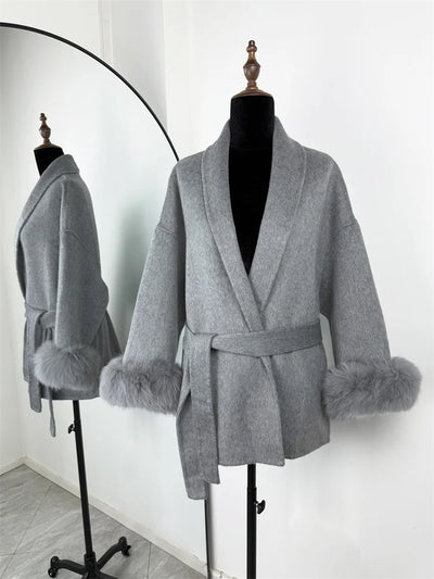 ELARA 2 WOOL COAT FOX FUR