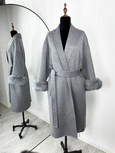 ELARA 2 WOOL COAT FOX FUR