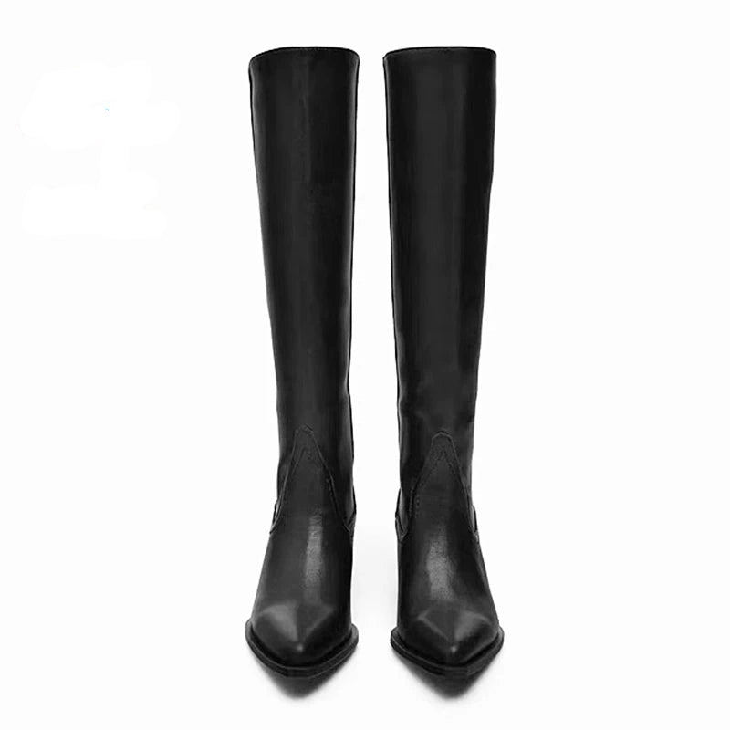 Camellia leather Boots