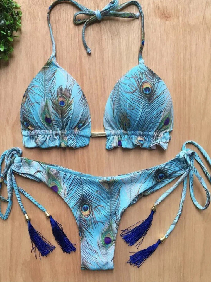 Boho Tassel Bottom Bikinis - multiple prints