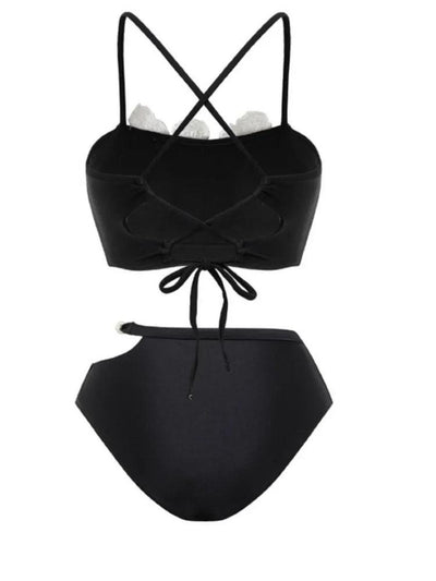 OUINA FLOWER SWIMWEAR AND RUFFLED SKIRT - Celestial Couture