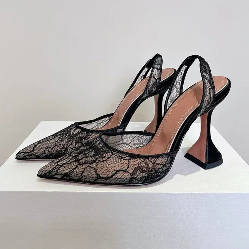 Octavia Mesh Lace Heels