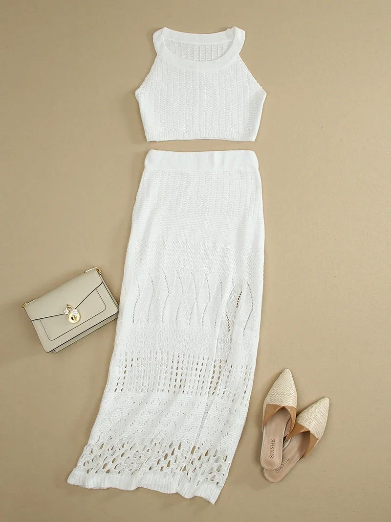 Sheer Allure Knit Set - Celestial Couture