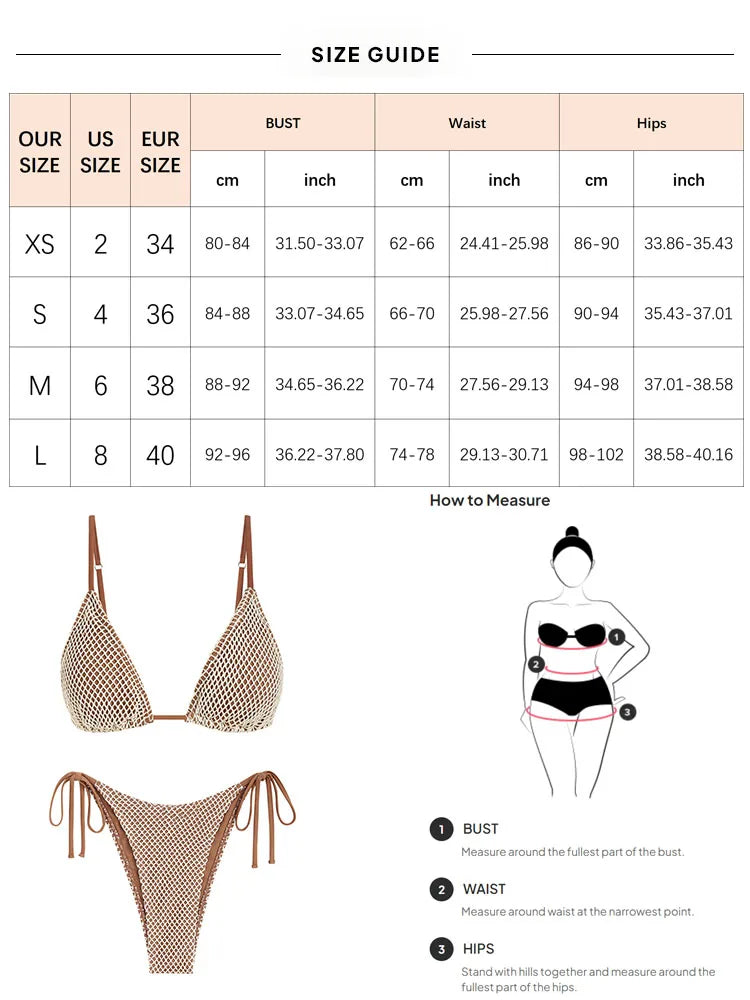 TOO HOT TO HANDLE. Women's Swimsuit Triangle Swimwear Contrast Fishnet Tie Side - Celestial Couture
