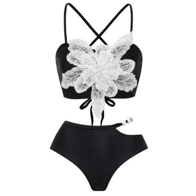 OUINA FLOWER SWIMWEAR AND RUFFLED SKIRT - Celestial Couture