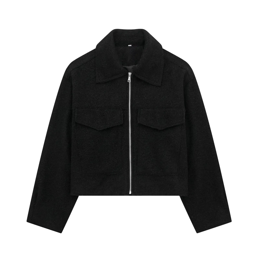 Mila Women Elegant Long Sleeve Wool Jacket