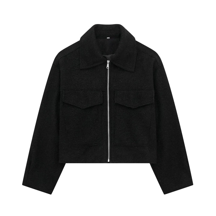 Mila Women Elegant Long Sleeve Wool Jacket