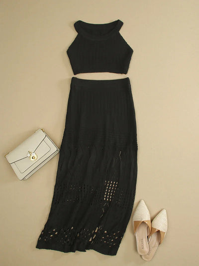 Sheer Allure Knit Set - Celestial Couture