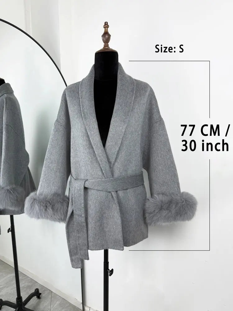 ELARA 2 WOOL COAT FOX FUR