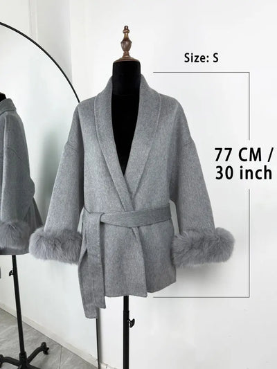 ELARA 2 WOOL COAT FOX FUR