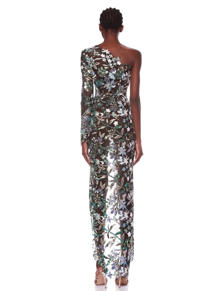 Aurora Blossom Sequin Dress - Celestial Couture