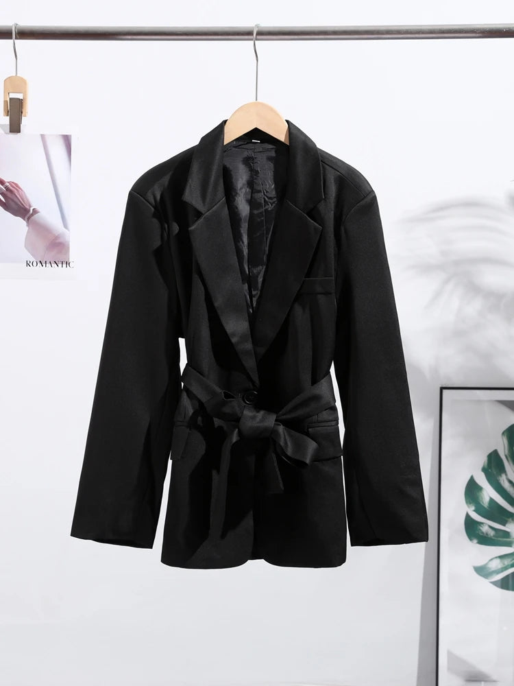 KAREN Elegant Belt Blazer
